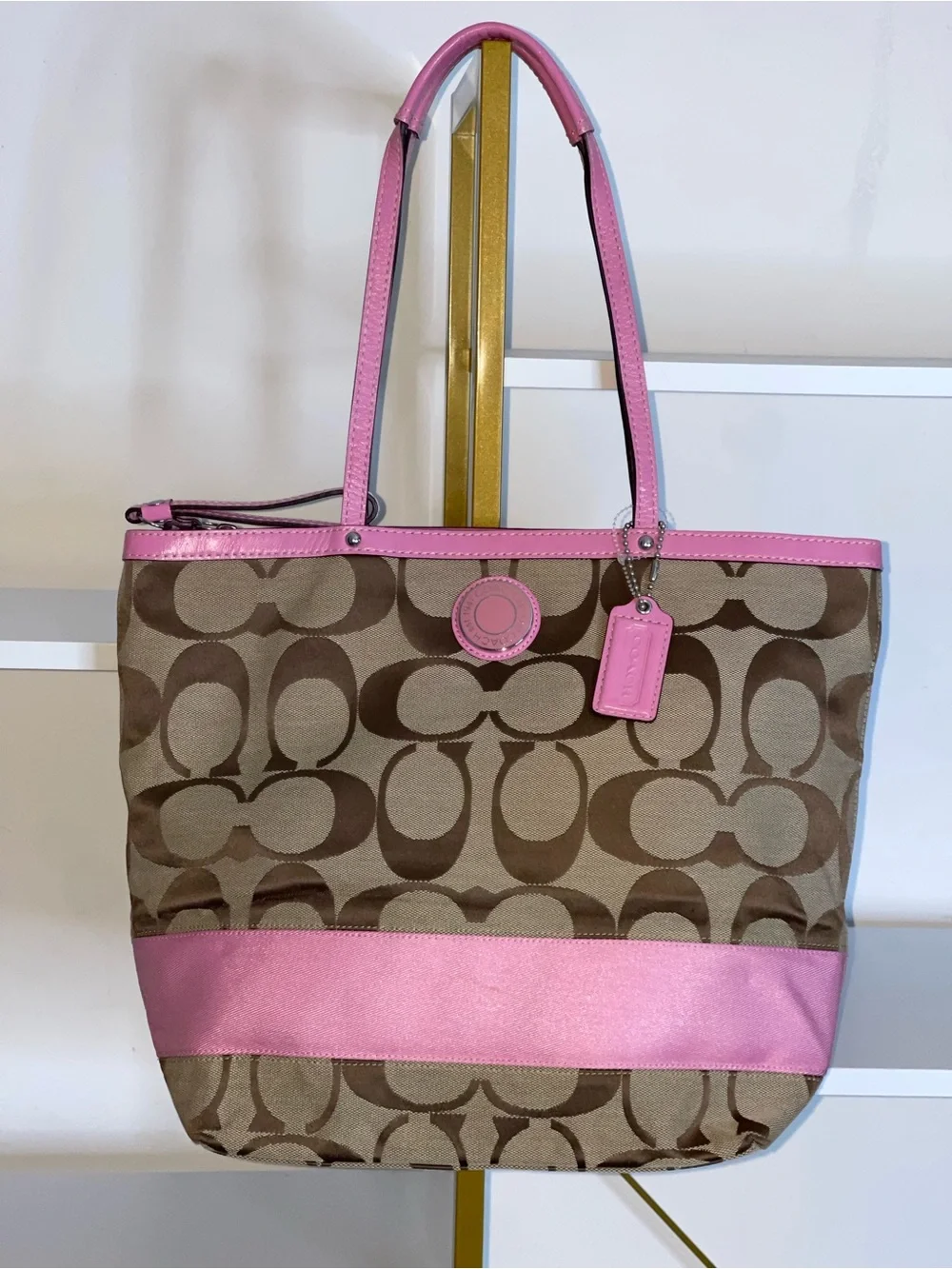 Coach Vintage Pink Signature Tote